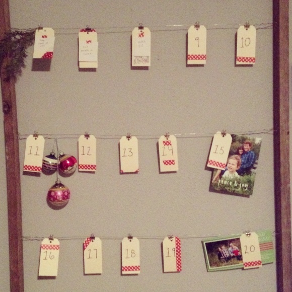 I did make a really cute advent calendar/card holder, though. 