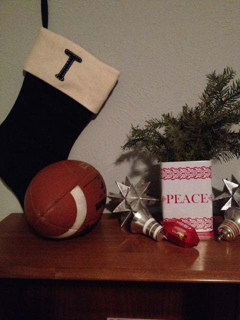 The stockings were hung by the football with care...